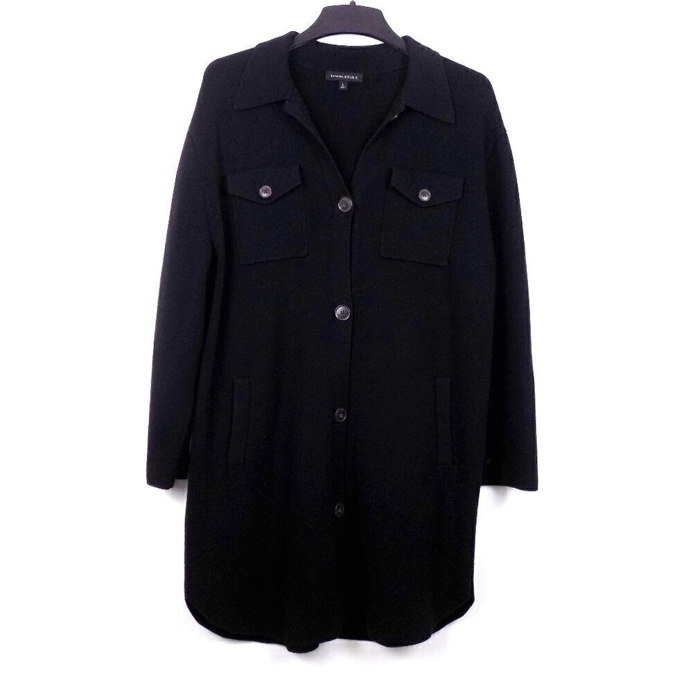 Banana Republic Jacket Shacket  Size Large Black Button Front
